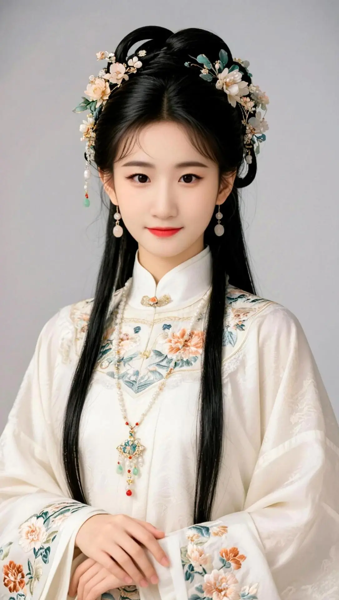 AI中式双辫照 ai创作