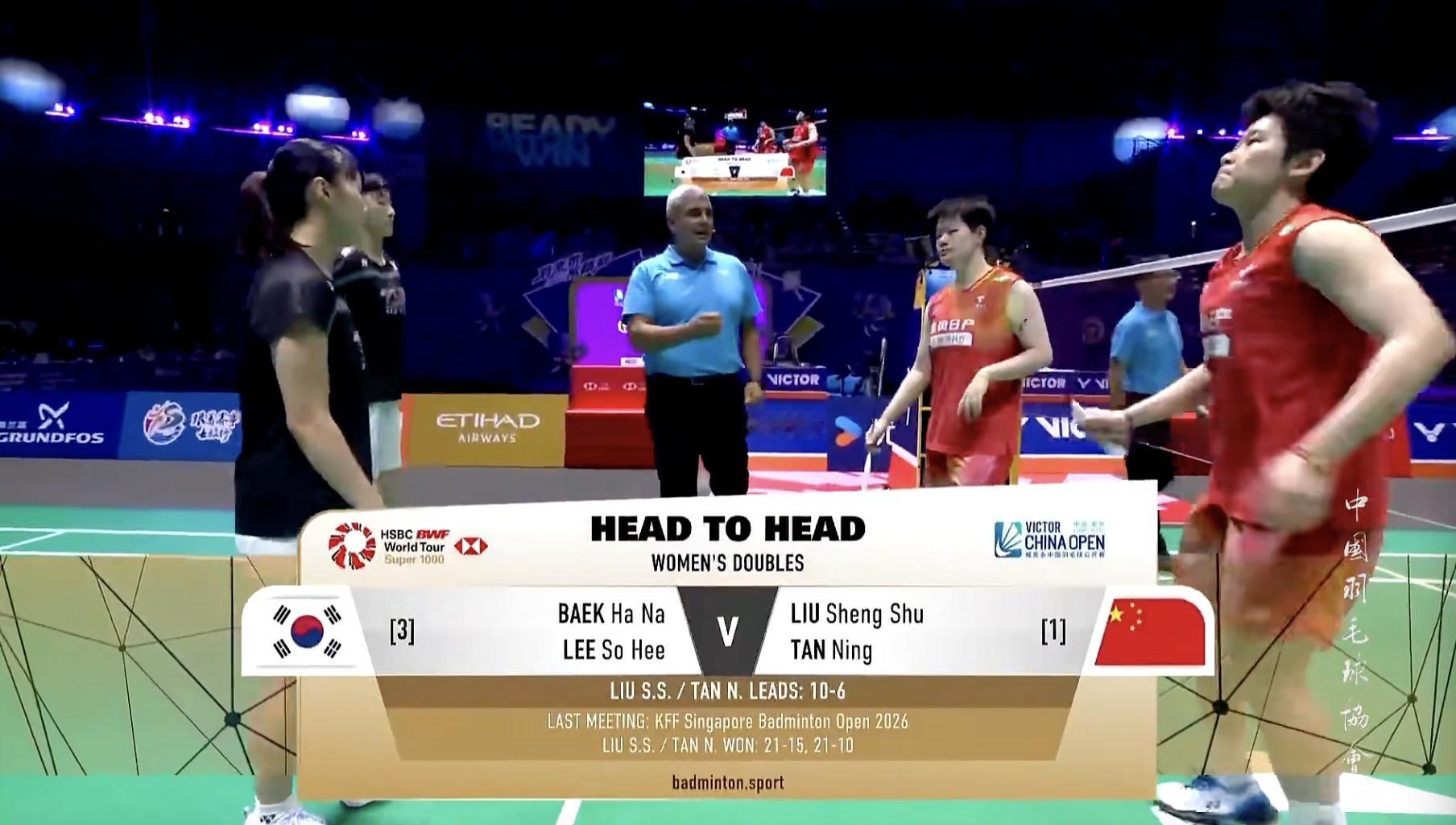 刘圣书/谭宁🇨🇳 vs 🇰🇷白荷娜/李绍希，比赛马上开始！威克多中国羽毛