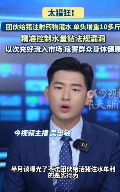 市面上有一部分猪肉，根本不是正常出栏的好肉，而是不法分子靠违规手段“造”出来的增