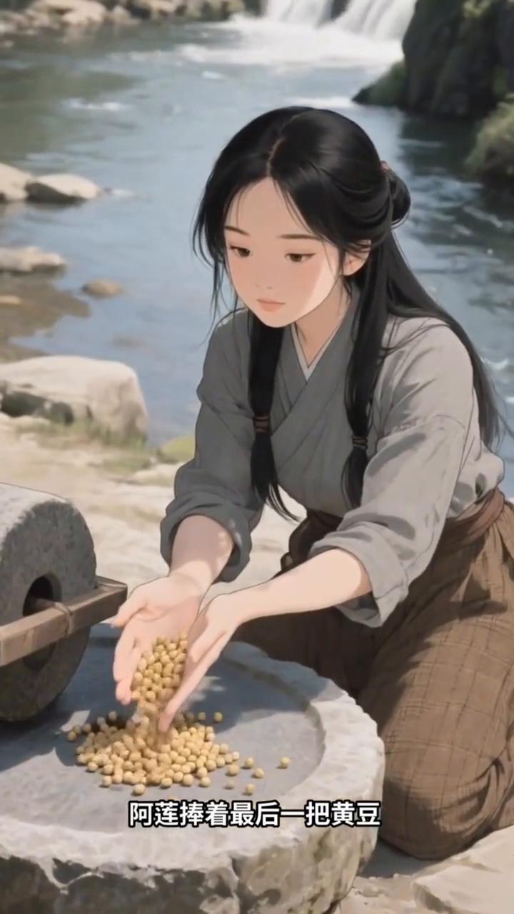 溪口村的溪边立着盘老石磨，磨盘上刻着朵莲花，村里人都叫它石磨娘。村里有个姑娘叫阿