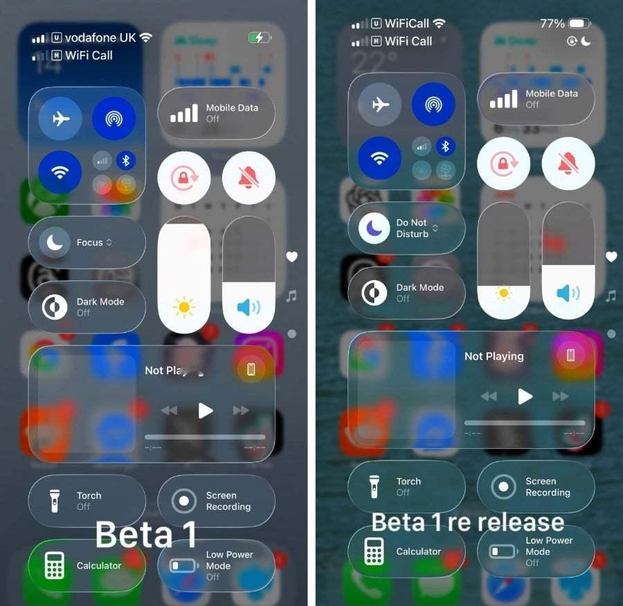 iOS 26 beta 1 改进了现有的 Liquid Glass 模糊效果 图