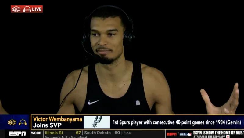 文班亚马谈不足：我要做到同时兼顾所有方面、持续全面进步
04月02日讯 今日，N