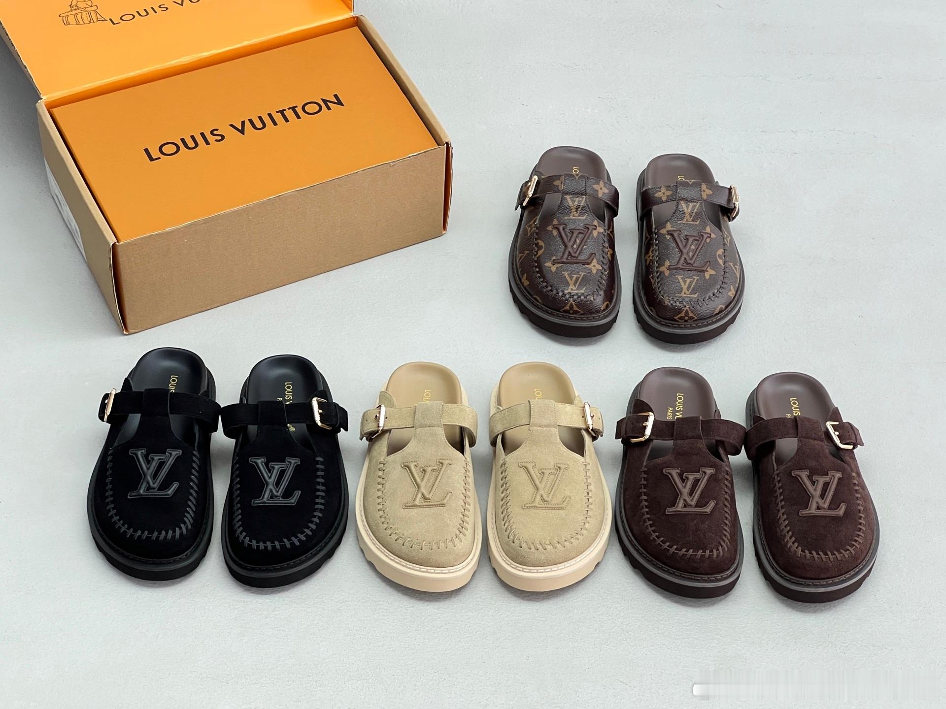 LOUIS VUITTON 路易威登复古包头勃肯半拖将法式复古休闲风与品牌经典标