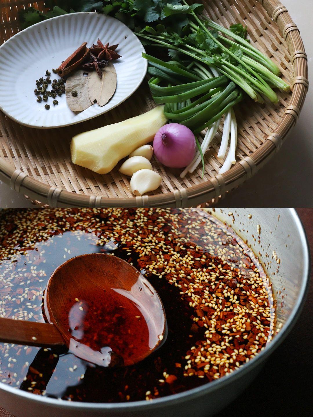 红、香、辣，家庭版自制辣椒油！

辣椒油是贵州人三餐少不了的调味料，许多家庭都有