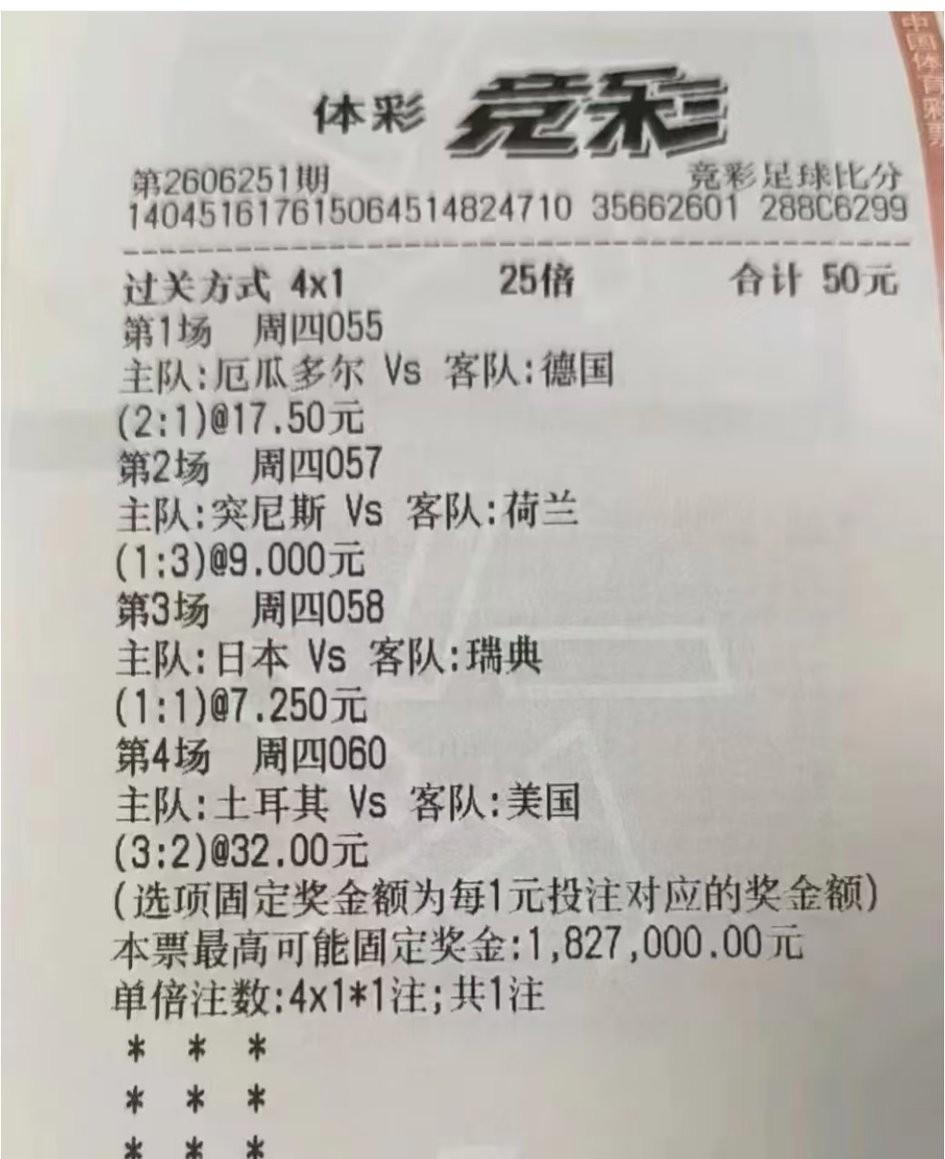 我简直不敢相信，这样都能中？
四场比赛，每场都是单选，这个难度真的是太高太高了，