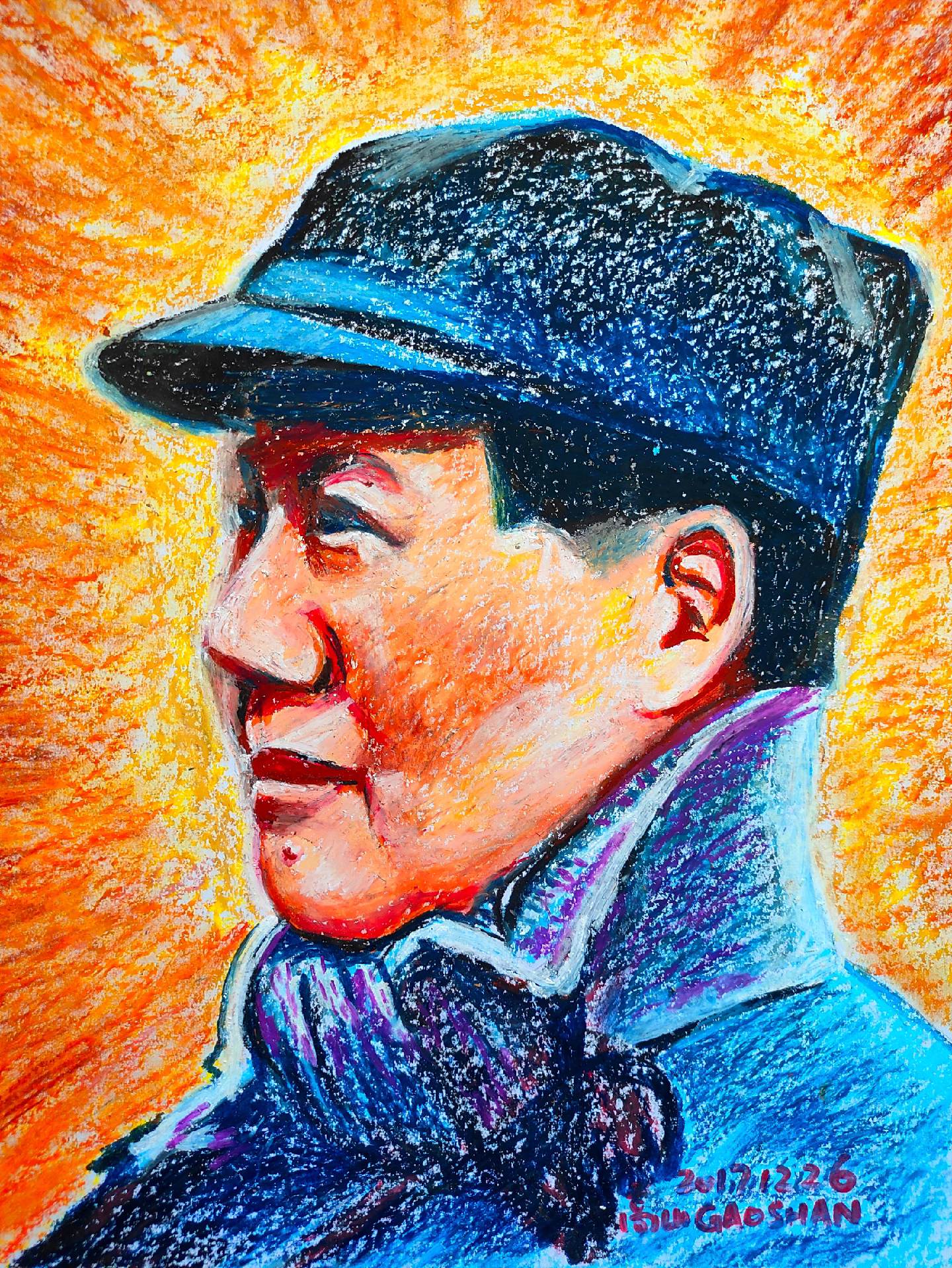 致敬伟人！纪念毛泽东诞辰132周年。画像源自程默先生拍摄的照片，他曾是...