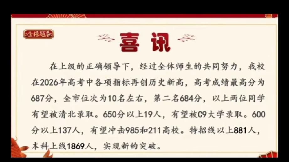 捷报传梁麓，桃李竞芳华！热烈祝贺梁山一中2026年高考再创历史巅峰，全线突破再谱