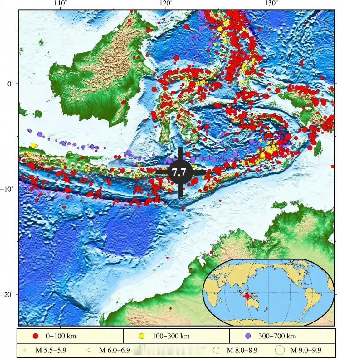印尼7.7级地震印尼弗洛勒斯岛附近海域7.7级强震，触发海啸预警，沿海居民紧急撤