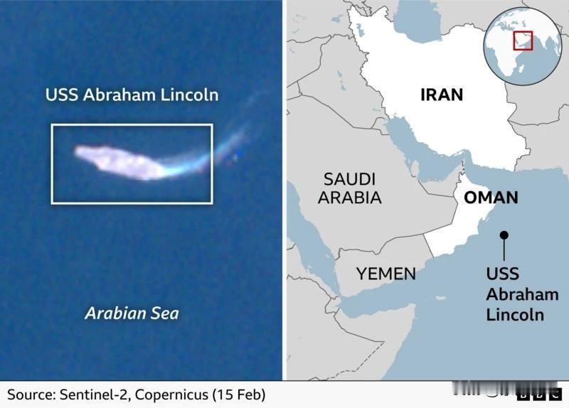 CVN-72林肯号躲在阿曼海岸以东约300公里伊朗以南约700公里处，这种安全距
