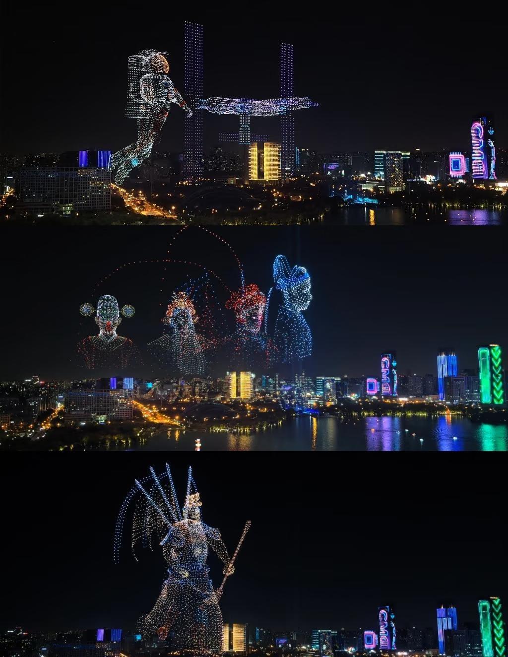 科晚｜寒风中蹲的三晚无人机表演
终于今晚看到一次大的了（8000架）
肉眼看远比