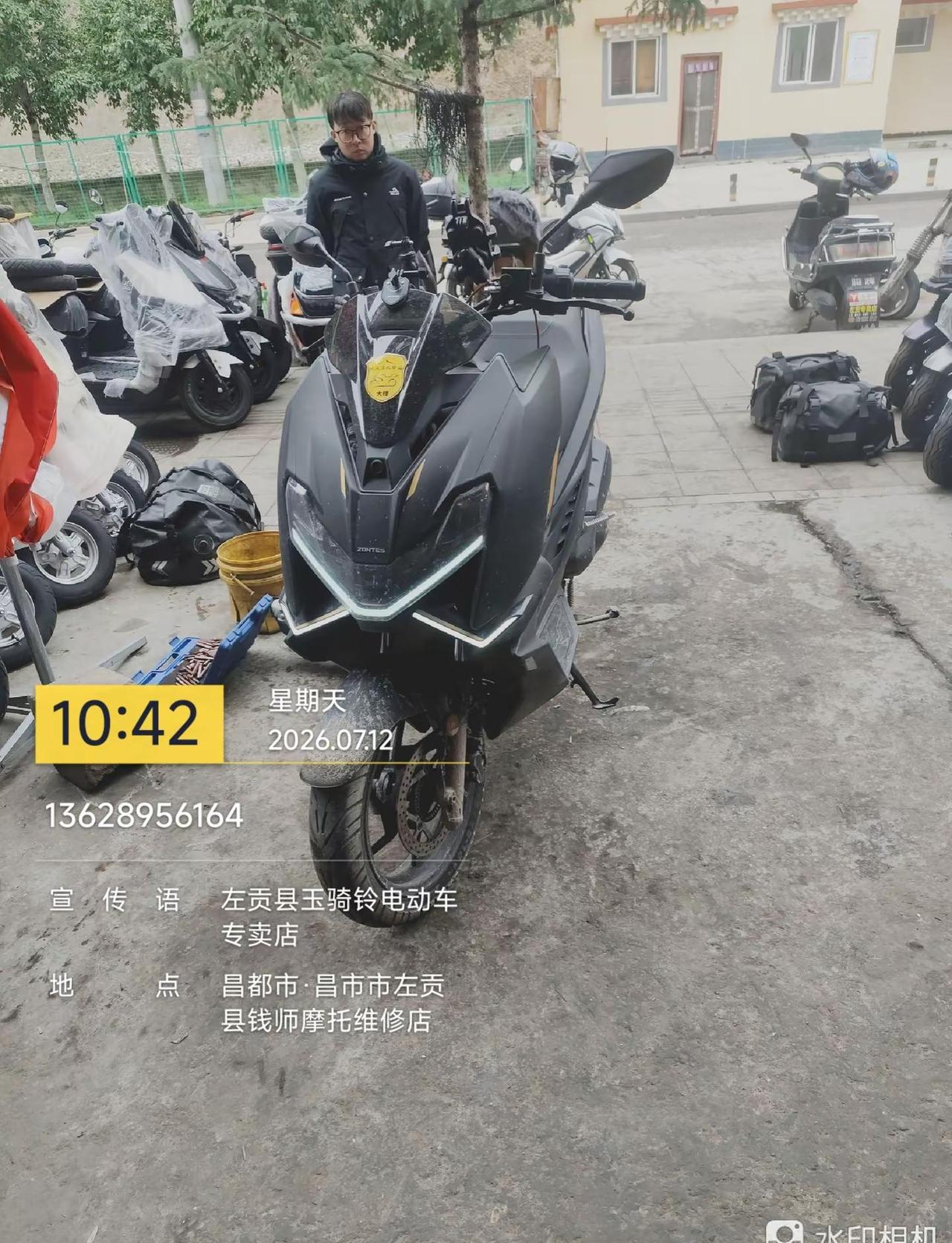 升仕150更换:正新半热熔轮胎。欢迎:来自广东省、江门市、摩旅.顾客:骑升仕15