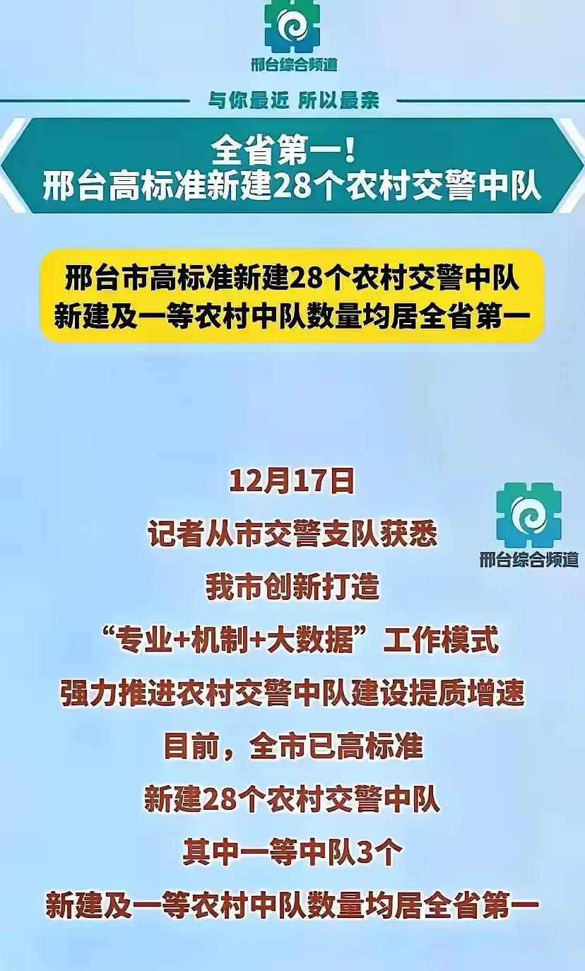 河北邢台新建28个农村交警中队，我们不知道建这么多农村交警中队要干嘛？是为了农村