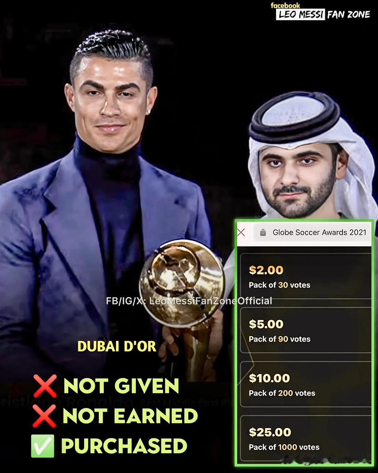 🚨关于环球足球奖（又名迪拜金球奖）的5个重要事项：

✅迪拜金球奖由克里斯蒂亚