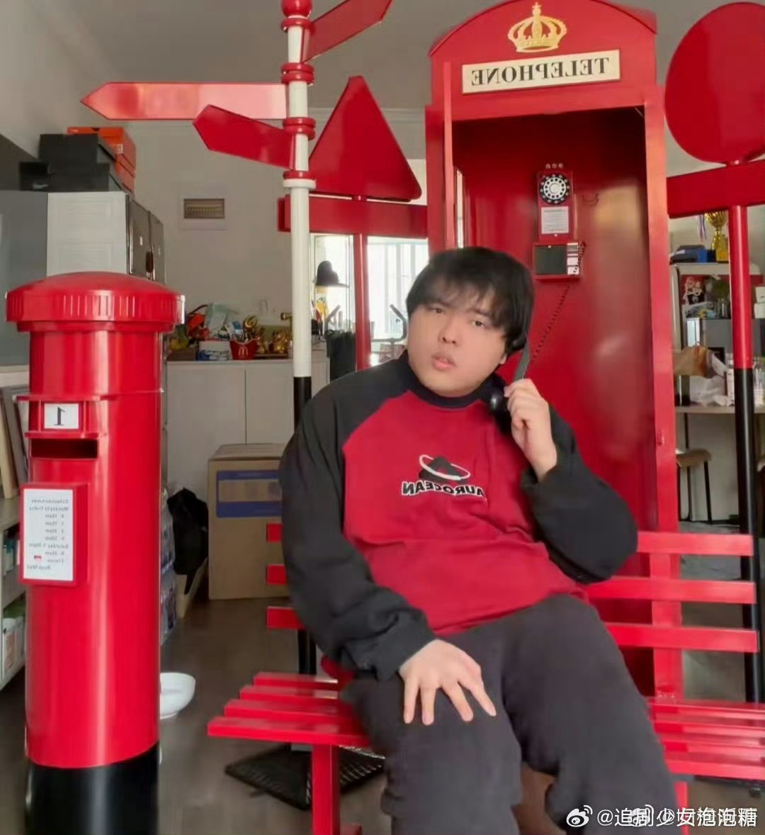 桃黑黑晒200元的英国电话亭桃黑黑家里都是猎奇难卖的东西 桃黑黑的家居好物太特别