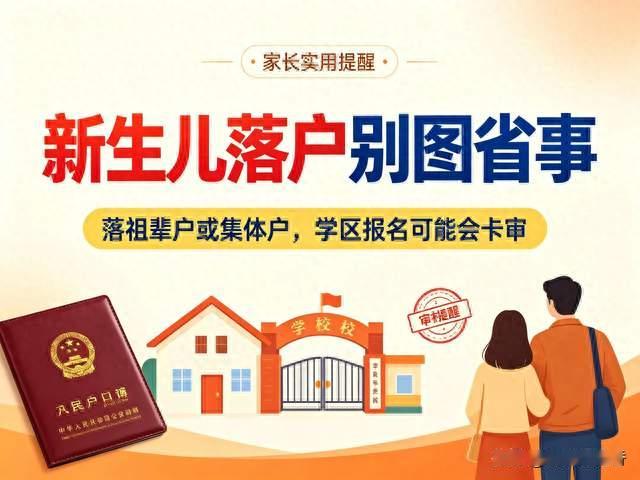新生儿落户别图省事落祖辈或集体户，等到学区报名才知道会卡审