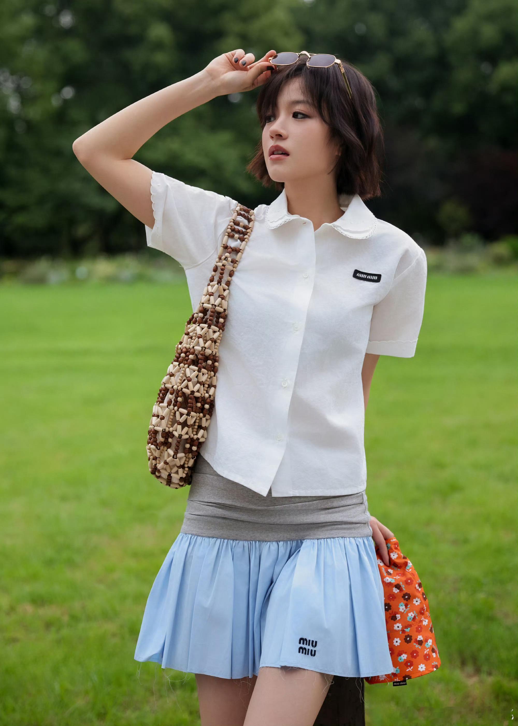 李庚希miu miu2026夏日系列宣传大片🎉短发太适合她了！时尚灵感解读