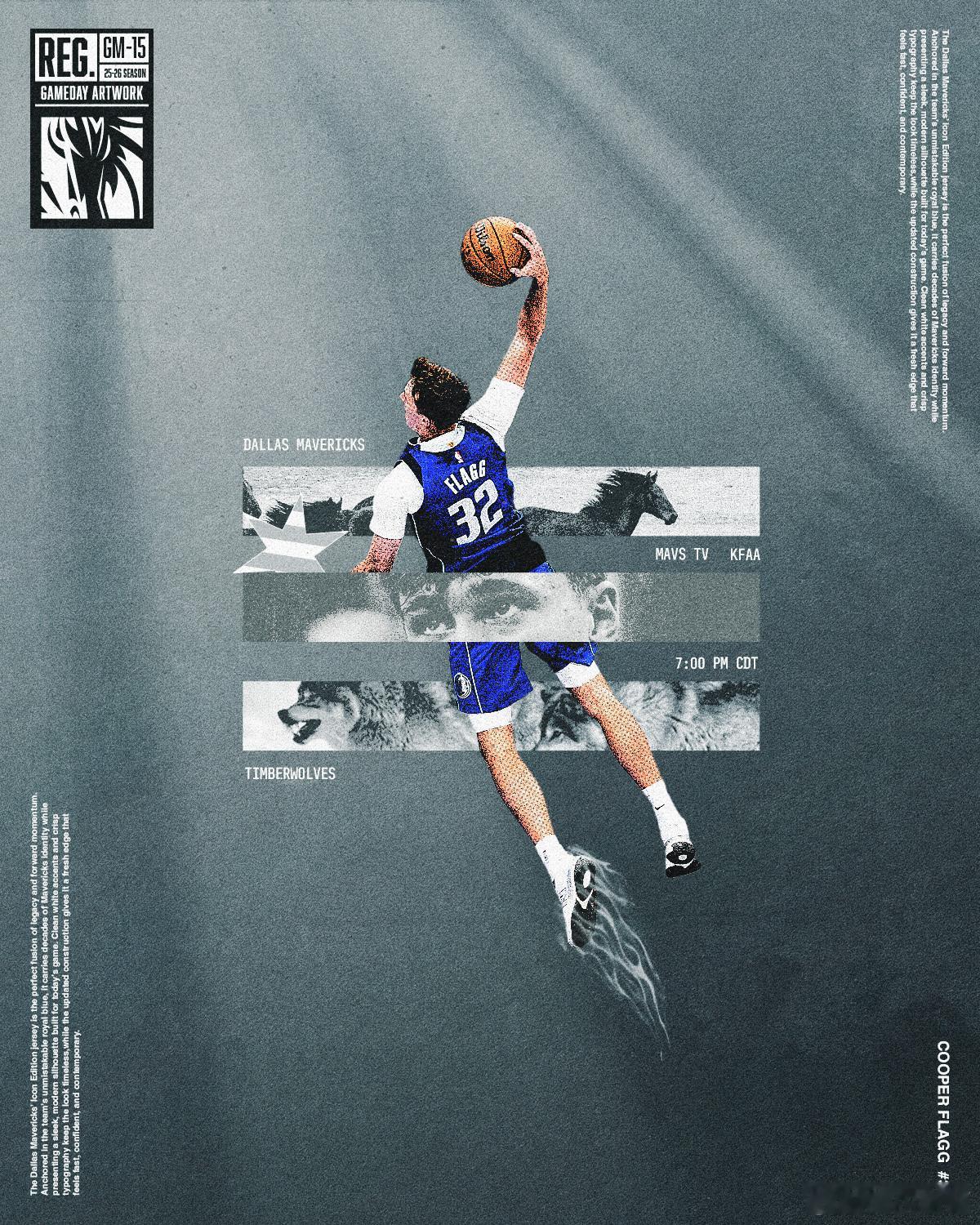 常规赛第15场的比赛海报。弗拉格。