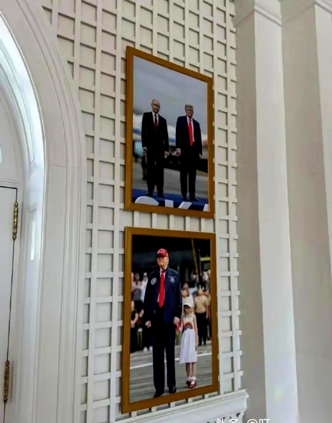 把跟普京的合影，堂而皇之地挂在白宫。
这事儿，也就特朗普干得出来。
你真以为他是