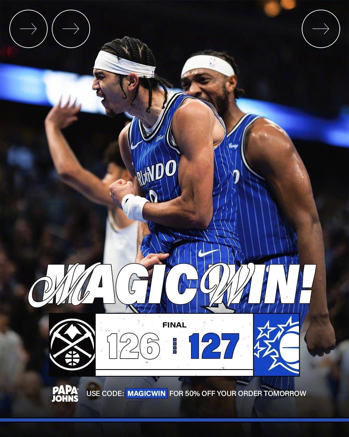 今天瓦格纳不打，还以为会是班凯罗扛起球队，结果他打的跟个卧底一样，今天魔术能赢全