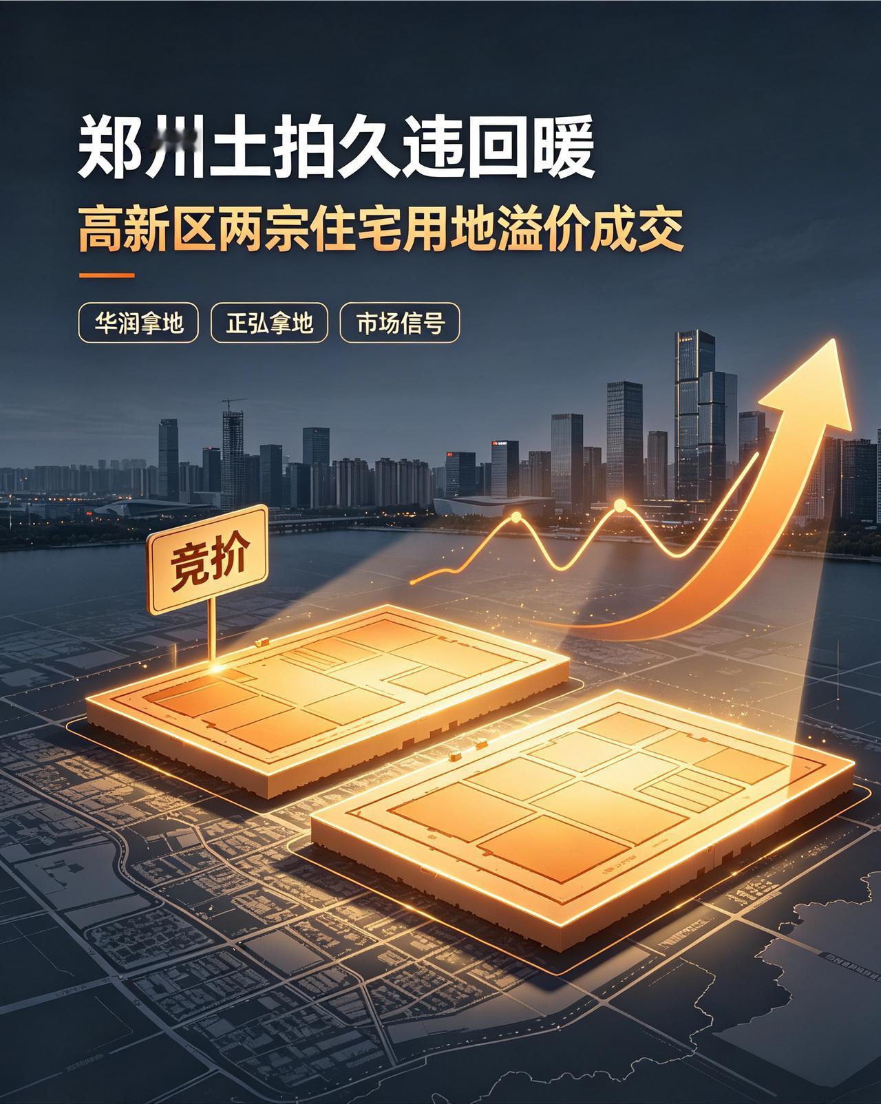 郑州土拍，这两天久违地热了一下。
昨天（8月28日），高新区两宗住宅用地出让，全
