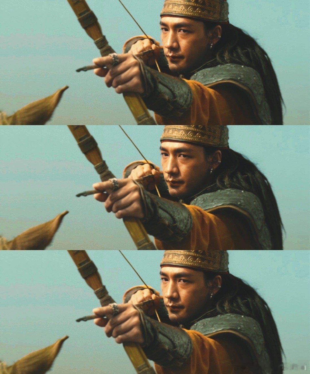 春节档的第一箭是此沙射的《镖人》预告最杀我的瞬间：此沙饰演的伊玄引弓如满月。那一