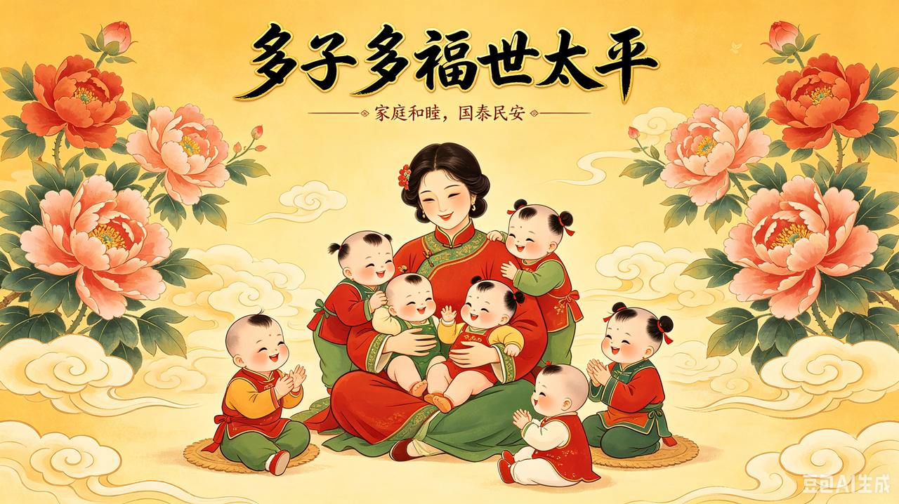 中华优秀好传统，
多子多福世太平。
如今好多小年轻，
婚不结来孩不生。
贪图享受