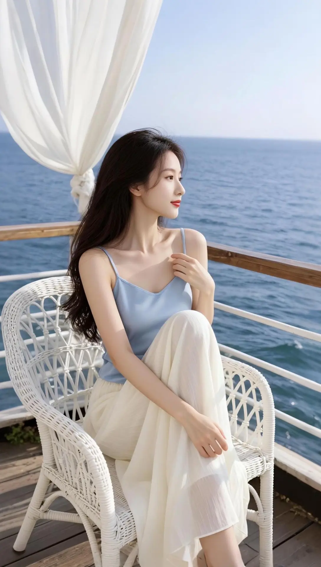 AI海畔悠然照 随变ai随便玩