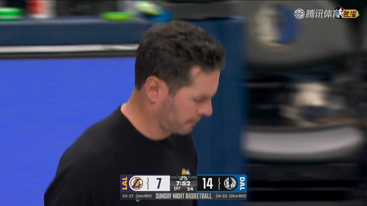 开局7比14落后！有点吃力了湖人vs独行侠
