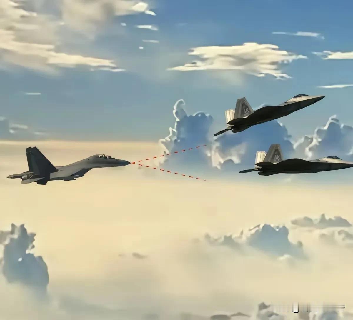 歼16倒飞锁定F22，这事儿简直太提气了！去年，美军两架F - 22从嘉手纳基地