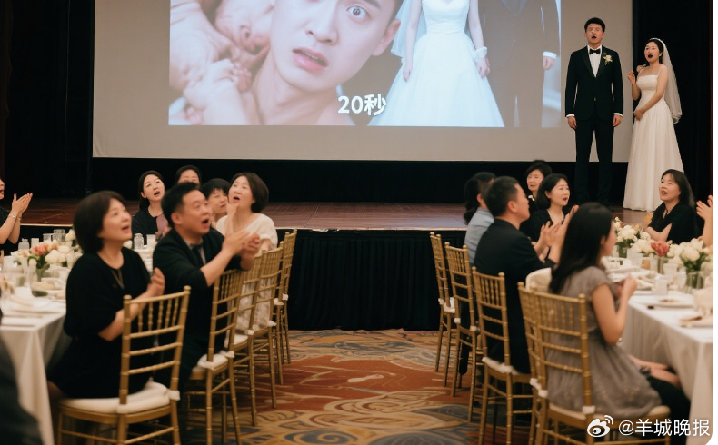 【#新人婚礼大屏惊现20秒不雅照#！谁该负责？】原本满心期待的婚礼，谁料竟出现“