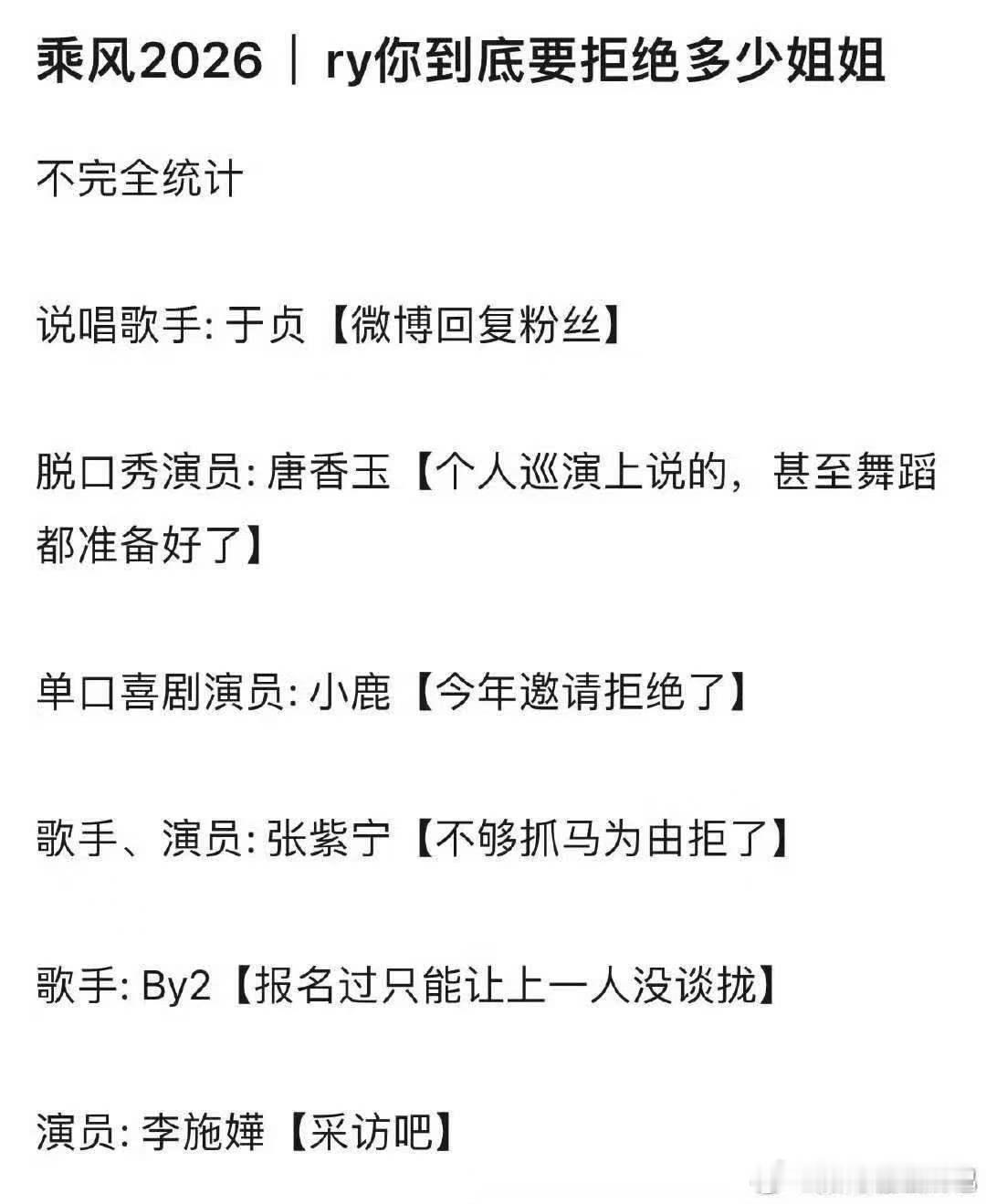 任洋你到底要拒绝多少姐姐网传被浪姐拒绝的姐姐网传被浪姐拒绝的姐姐，BY2给拒绝了