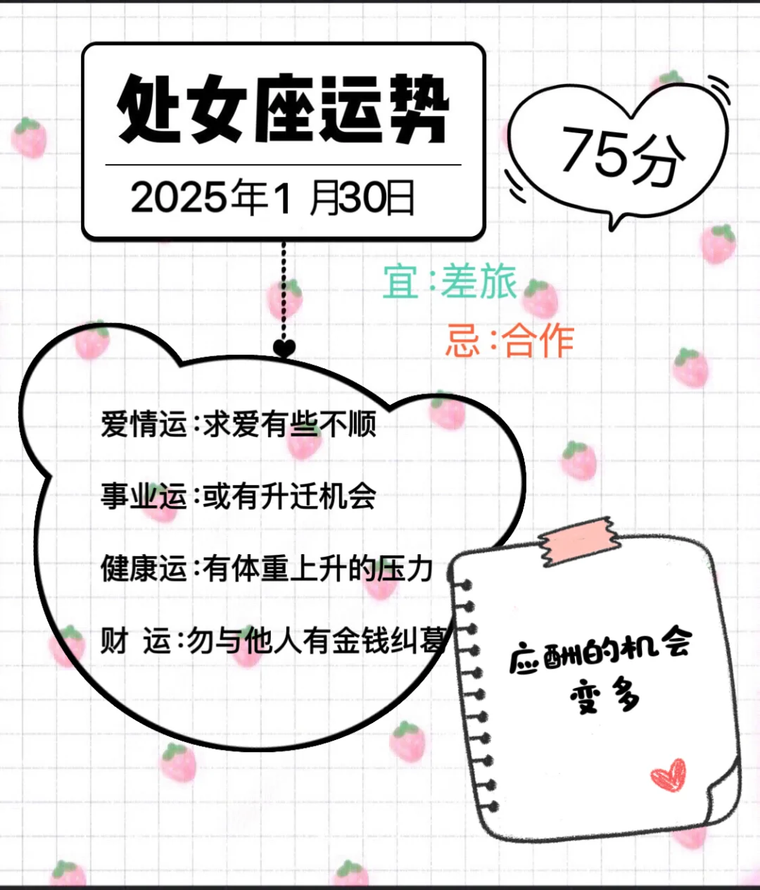 处女座2025年1月20日运势
