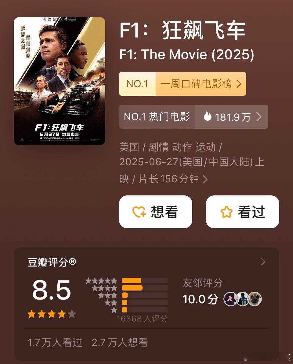 《狂飙飞车》豆瓣8.5，《驯龙高手》豆瓣8.4。口碑都相当不错。但《驯龙高手》票