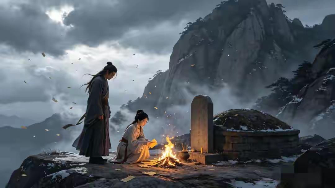 欧阳锋死后黄蓉烧纸，杨过陪着她，黄蓉：他装疯一事做得最成功
 
神雕末年，华山之