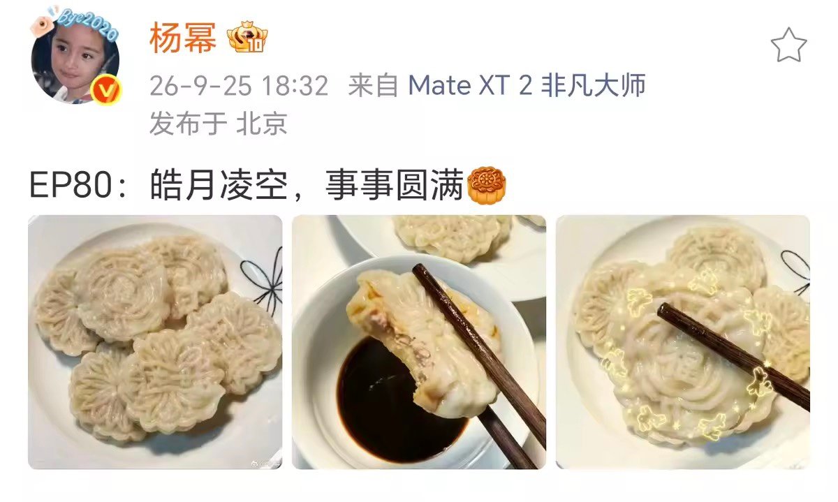 杨幂饺子版月饼杨幂的饺子版月饼 幂幂的饺子版月饼🥮 ​​​