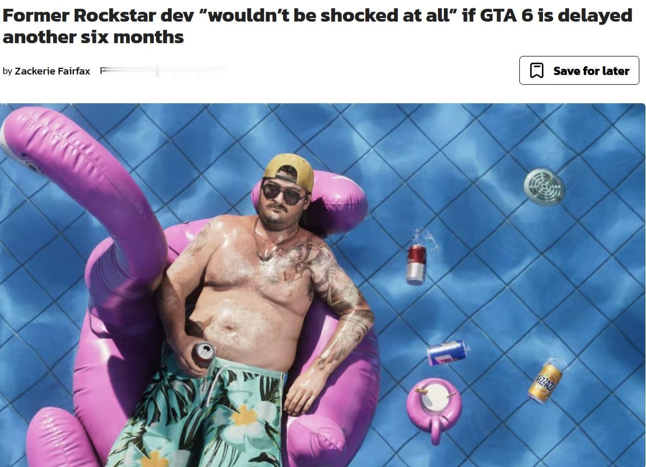 R星前资深动画师迈克·约克（目前已离职）接受采访时表示：别看《GTA6》现在看似