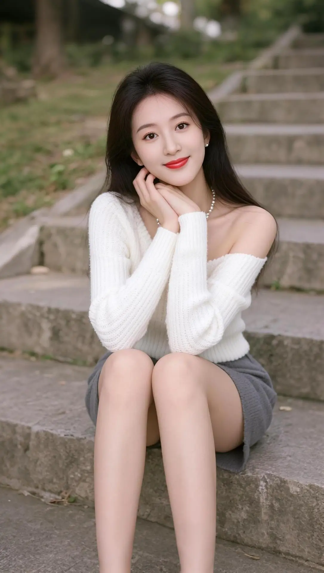 AI露肩户外写真 随变ai随便玩