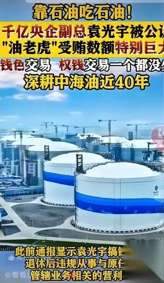 见过贪的，没见过这么贪的！

千亿央企中国海油前副总袁某宇，

干了快40年石油