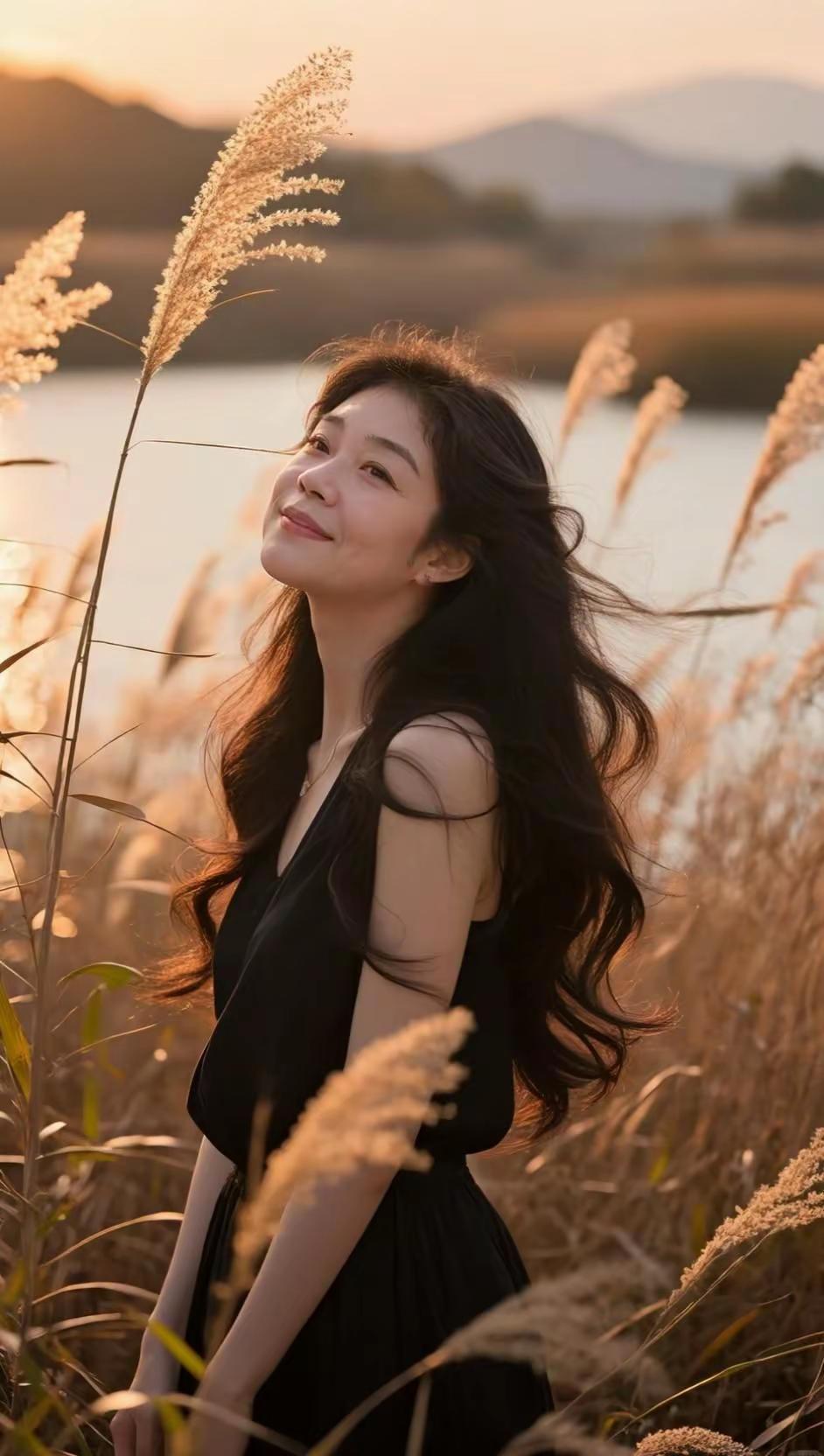 今日分享。AI逆光芦苇写真