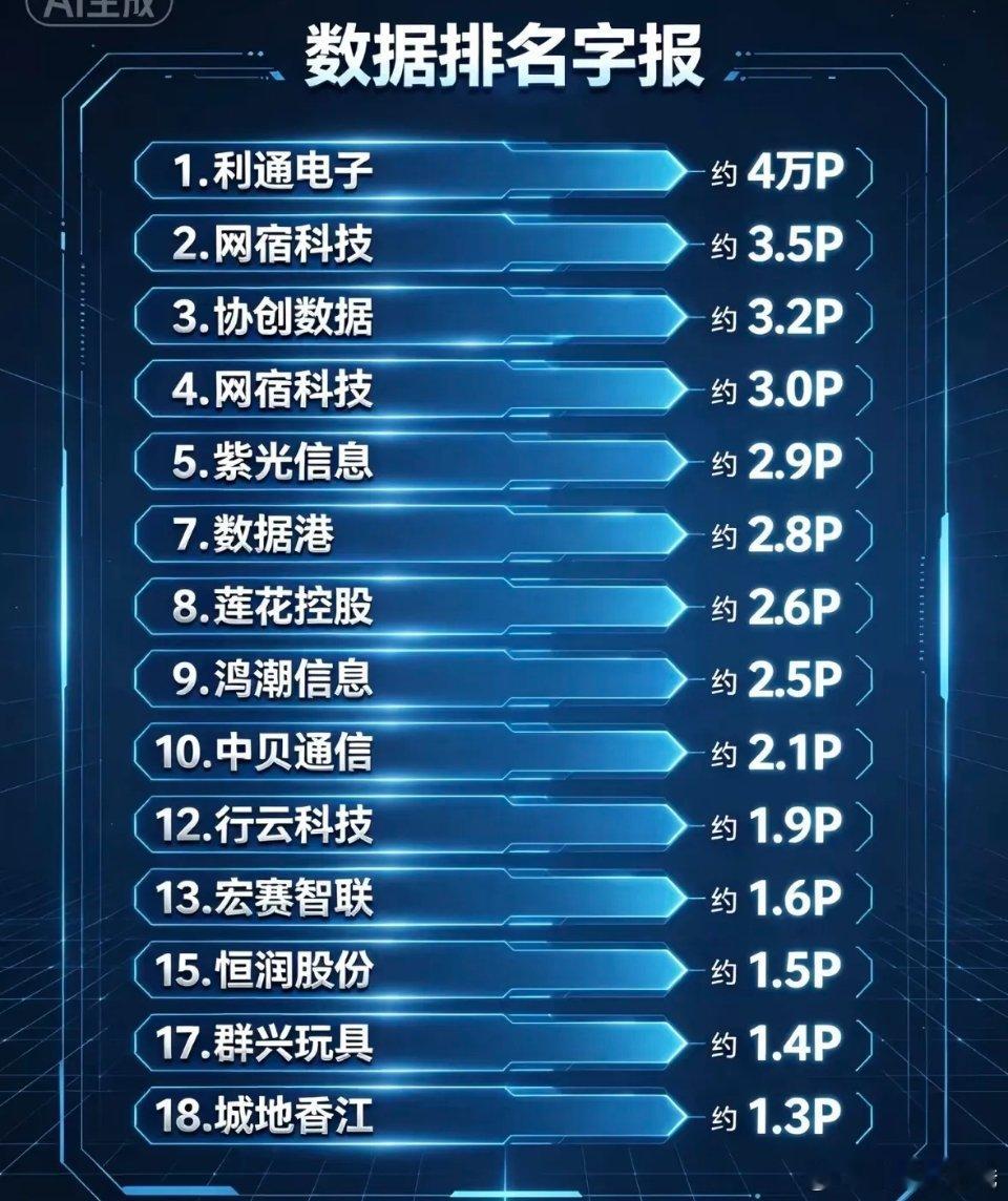 算力营收排名出炉，行业强者恒强。华为算力营收稳居前排，技术和市场优势明显。头部企