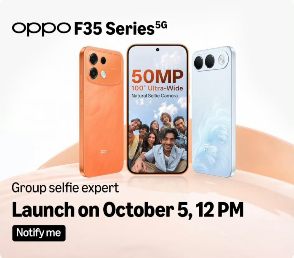 OPPO F35系列在印度发布，OPPO F35，天玑6360(原810)，支持