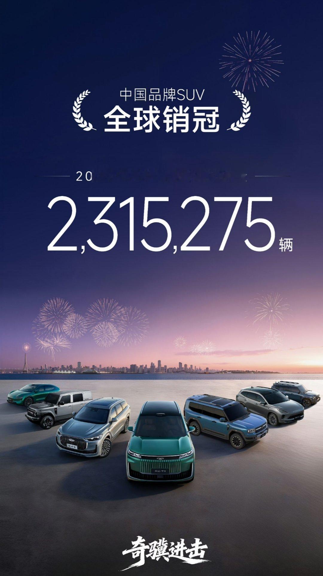 华聊车事厉害了，2025奇瑞集团SUV销量突破231万辆，问鼎中国品牌SUV全球