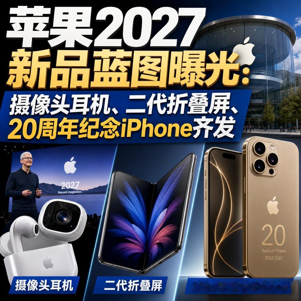 突发！苹果一口气憋了三件大招，2027年要彻底改写产品线版图！
知名爆料人马克·