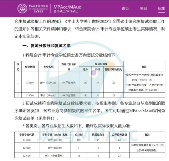 好消息！中山大学MPAcc扩招啦！