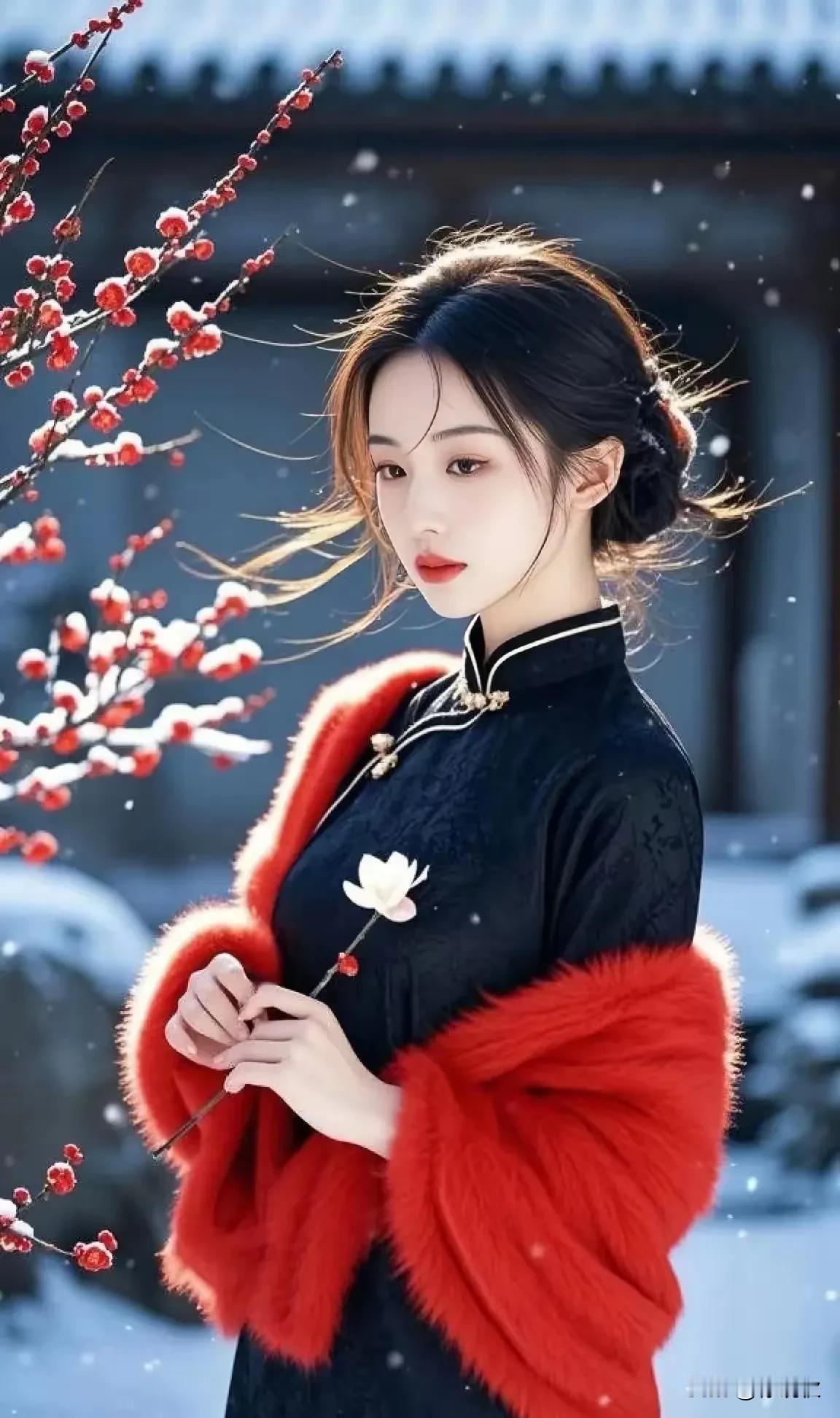 上联：雪落梅花艳，
下联：风来翰墨香。