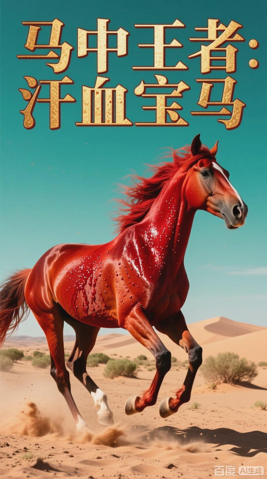 汗血马
       汗血马是马中“贵族”，特征显著。它体型优美，头细颈高、四肢