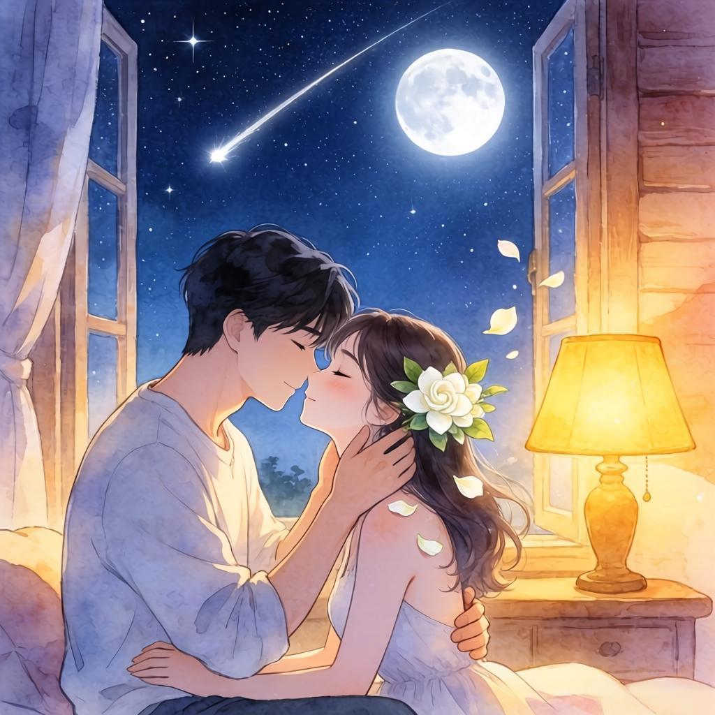 舞厅初遇，星空定情
舞厅的霓虹彻底熄灭时，阿文站在台阶上，影子被路灯拉得老长。晚