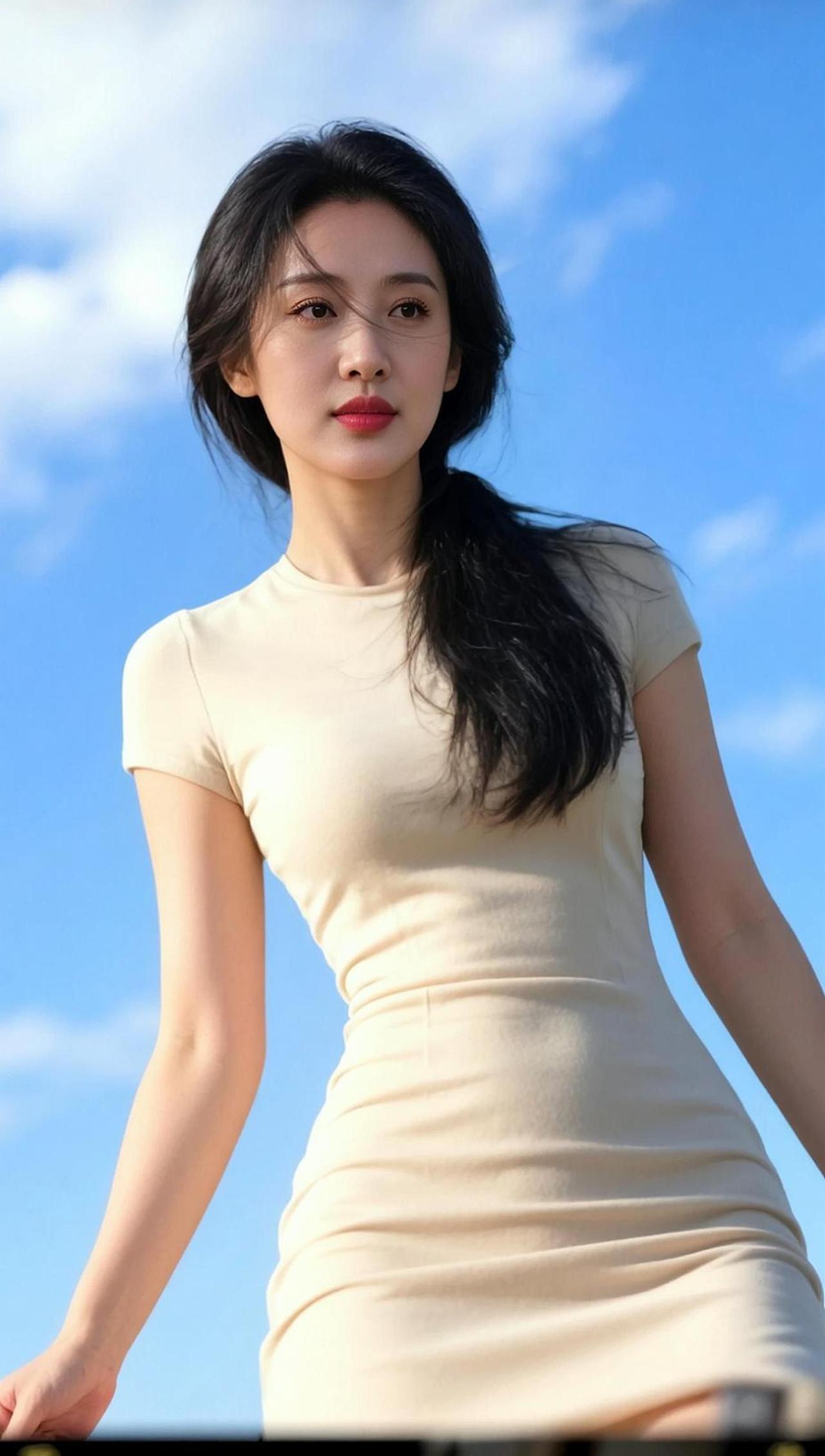 AI晴空连衣裙写真 抖音ai创作 我的穿搭破烂分享 颜值在线 抖音推广