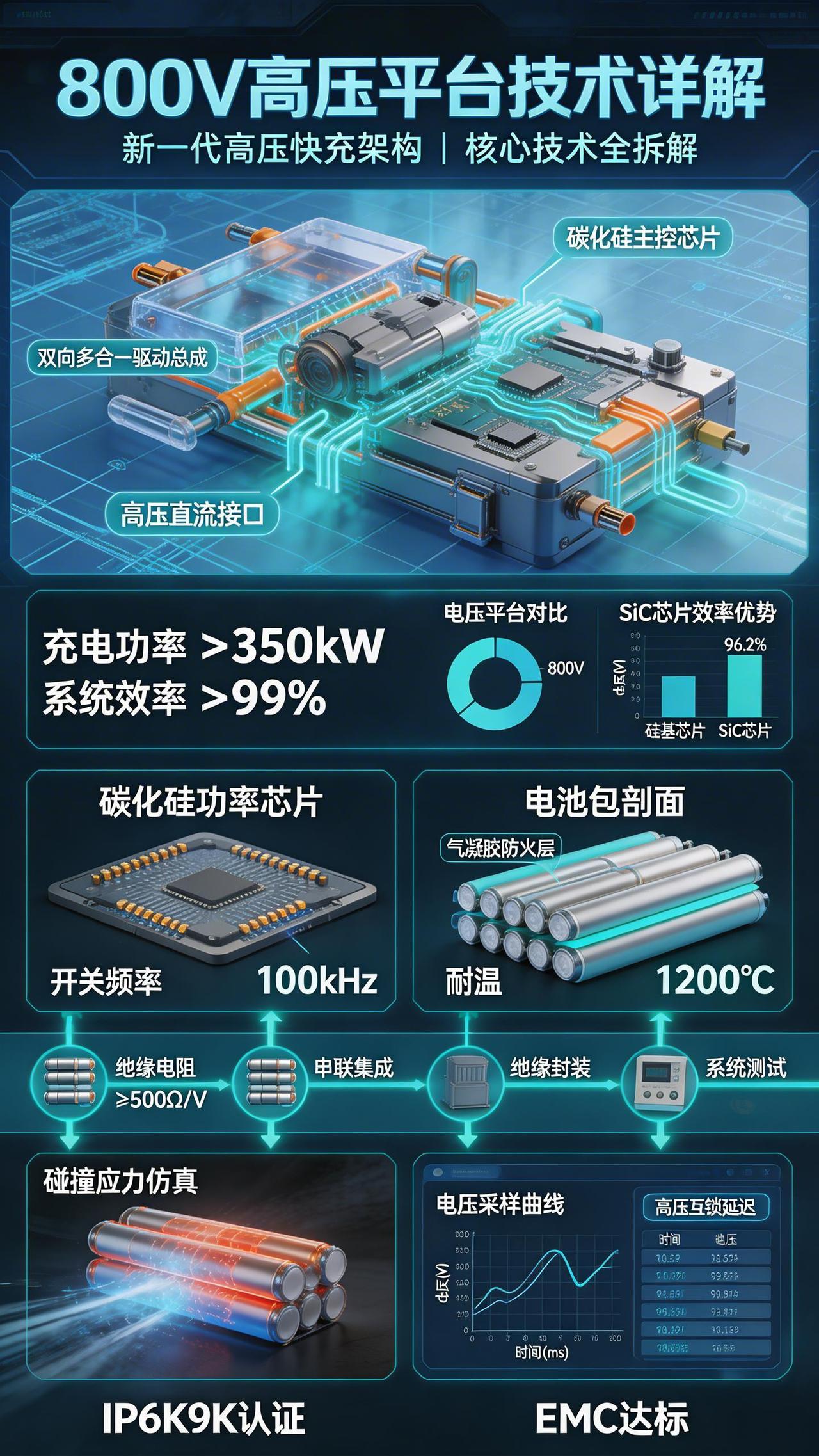 800V高压平台是指整车电气系统电压提升至600-900V级别的技术架构，通过提