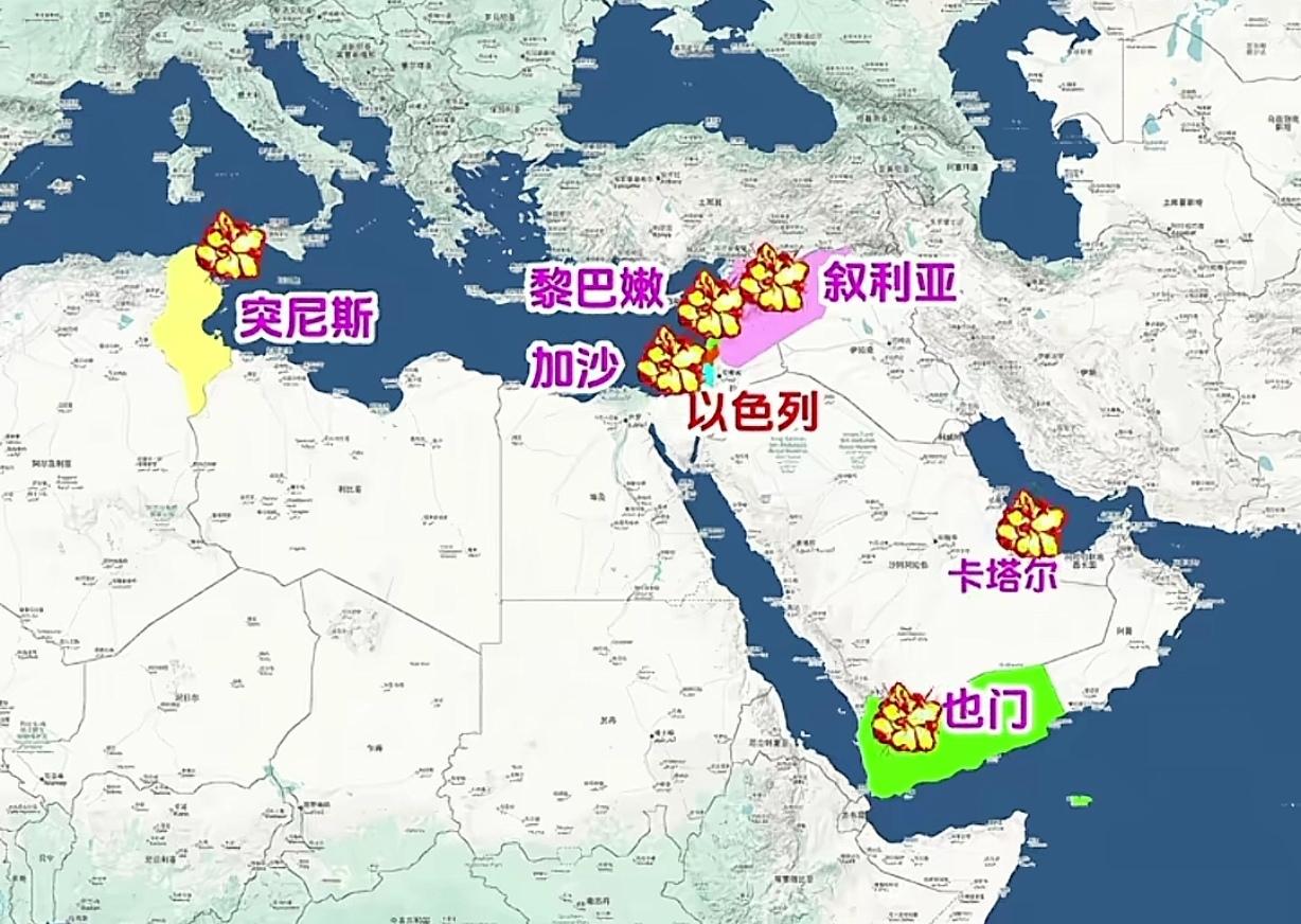 以色列疯了吧！

72小时内攻击6个国家:

叙利亚、黎巴嫩、也门
突尼斯、卡塔